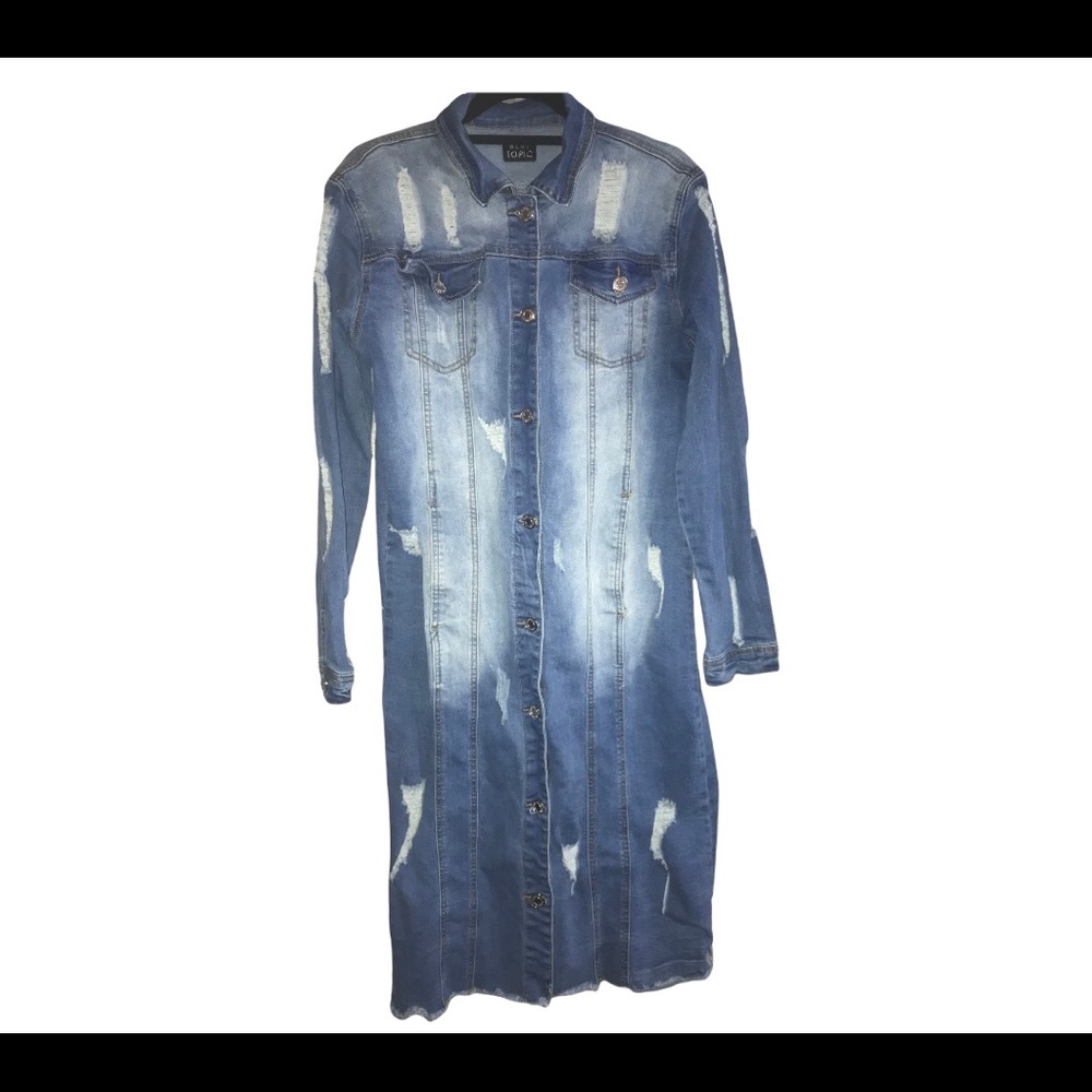 Long sleeve jean dress